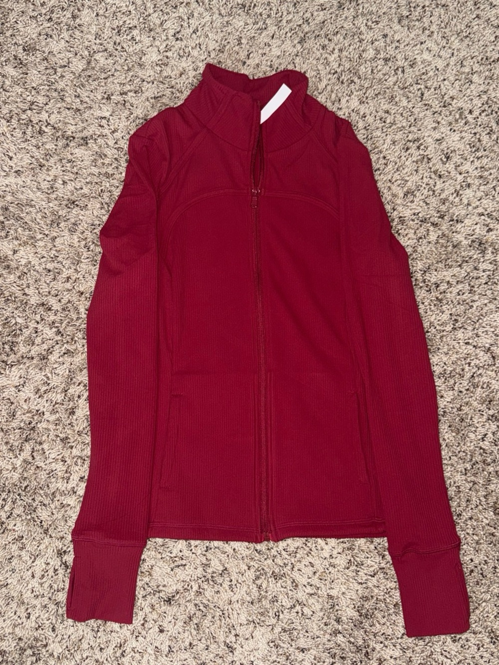 Women's Burgundy Zip-Up Active Jacket